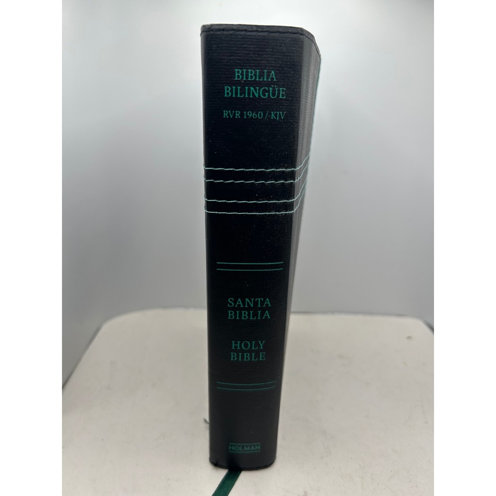 Holman Bilingual Bible Reina Valera 1960 KJV Black Imitation Leather Teal Cross